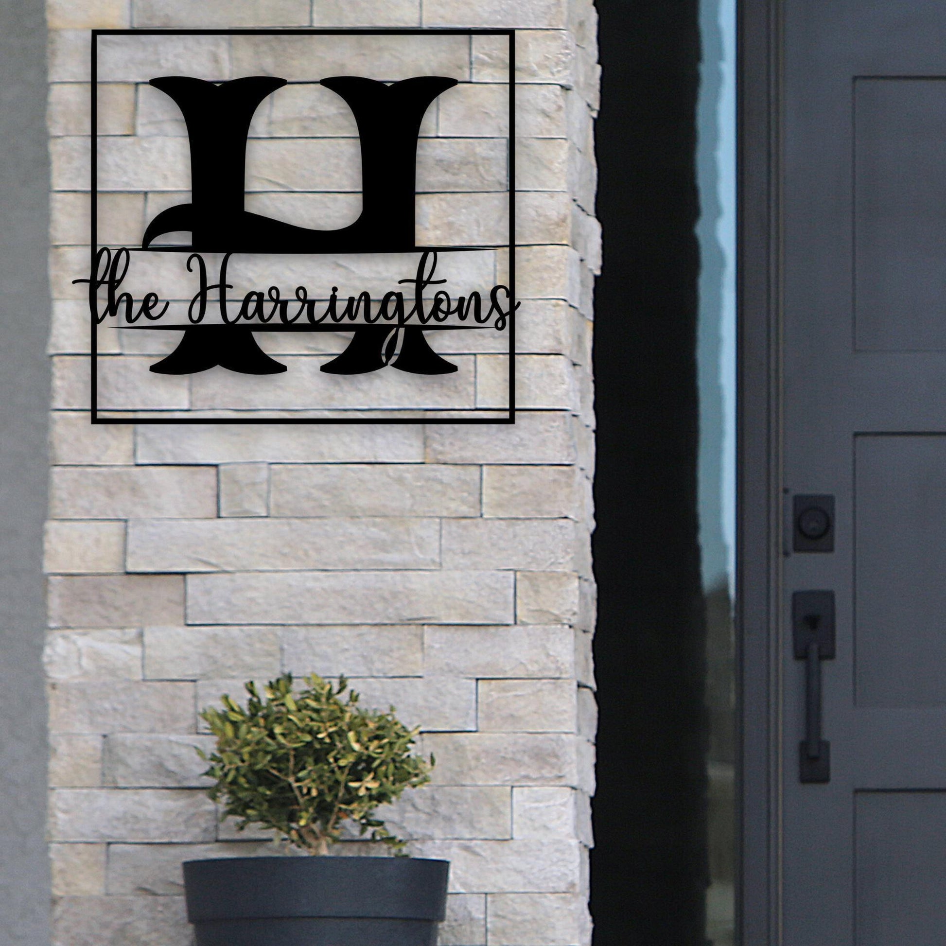Custom Family Name Sign - Personalized Metal Plaque | Powder Coated Steel Wall Art