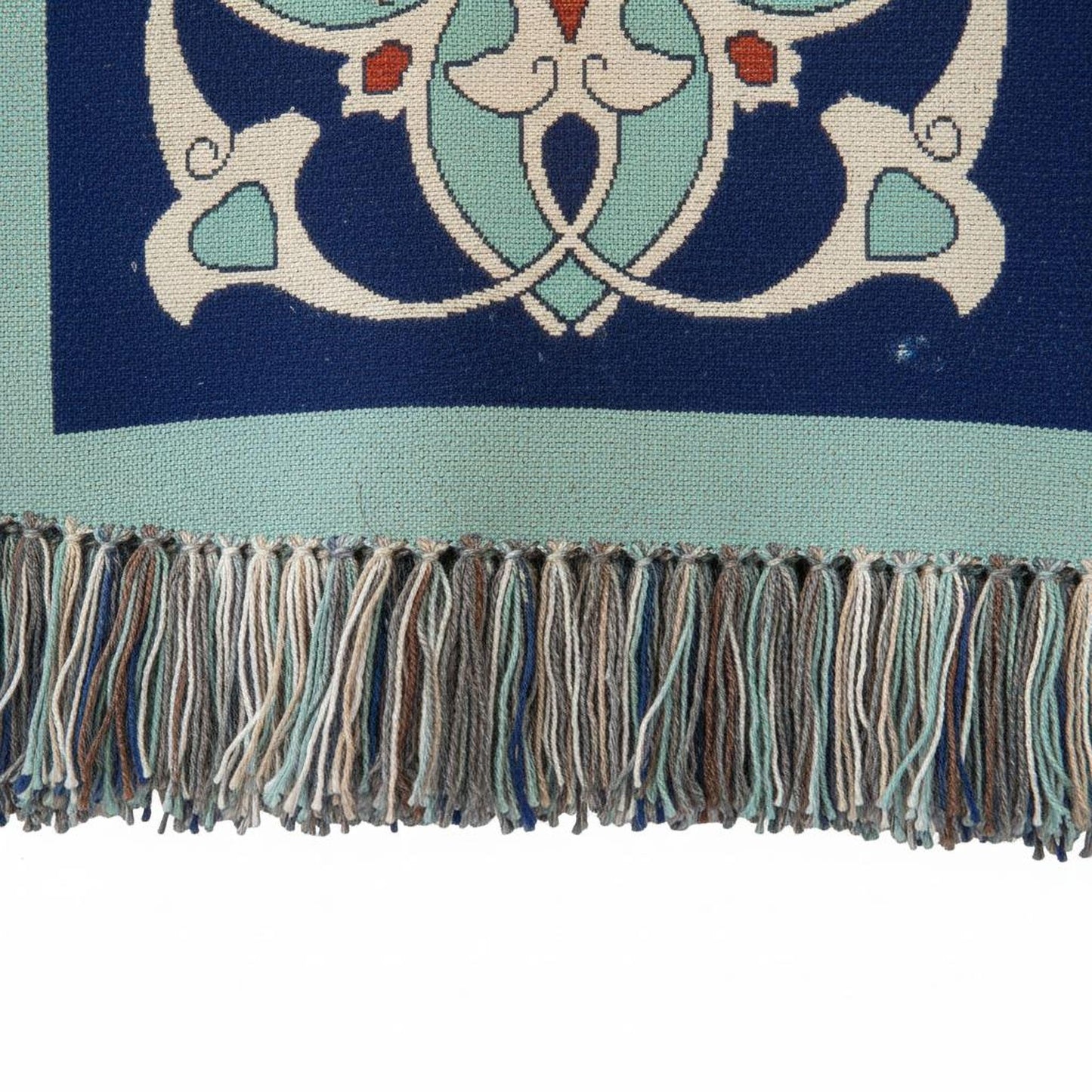 Anatolian Inspired woven wall tapestry with geometric pattern styled as textile wall decor