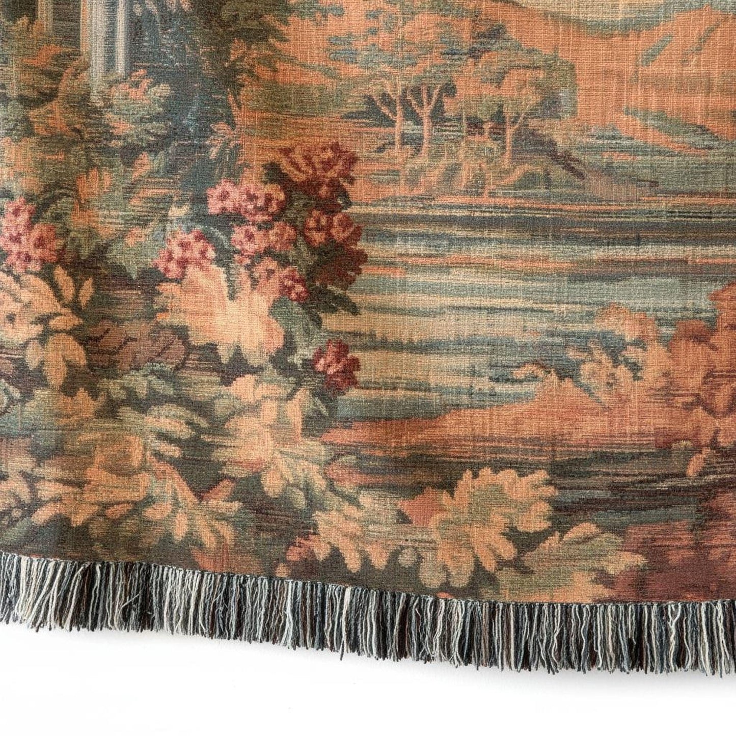 Modern Geometric woven blanket with geometric pattern styled for layered home decor