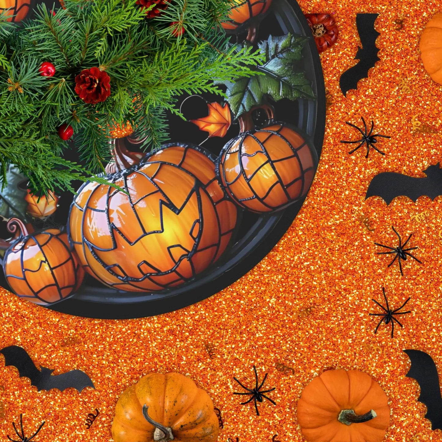Halloween Tree Skirt – Customizable Spooky Tree Decor | Elegant Party Accessory