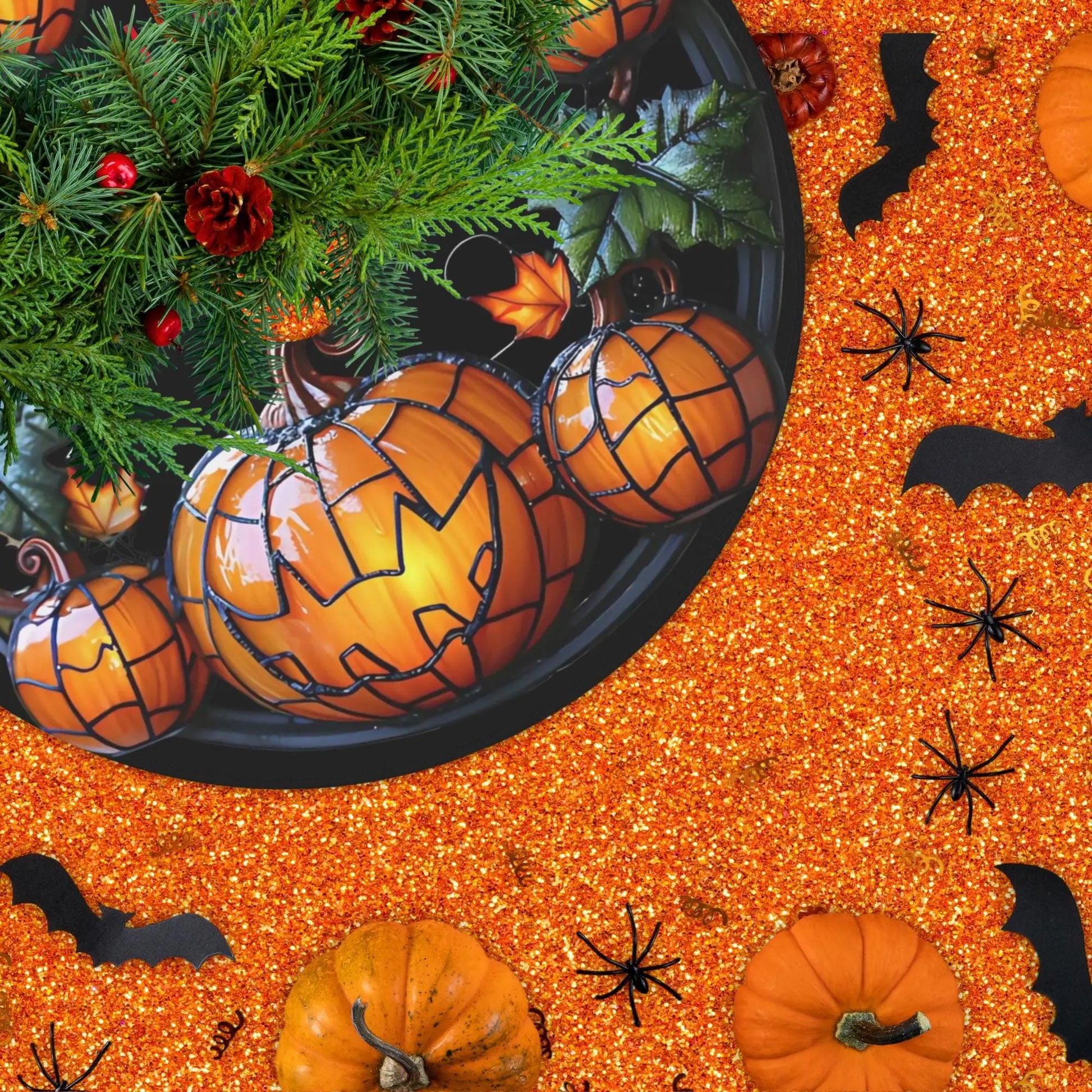 Halloween Tree Skirt – Customizable Spooky Tree Decor | Elegant Party Accessory