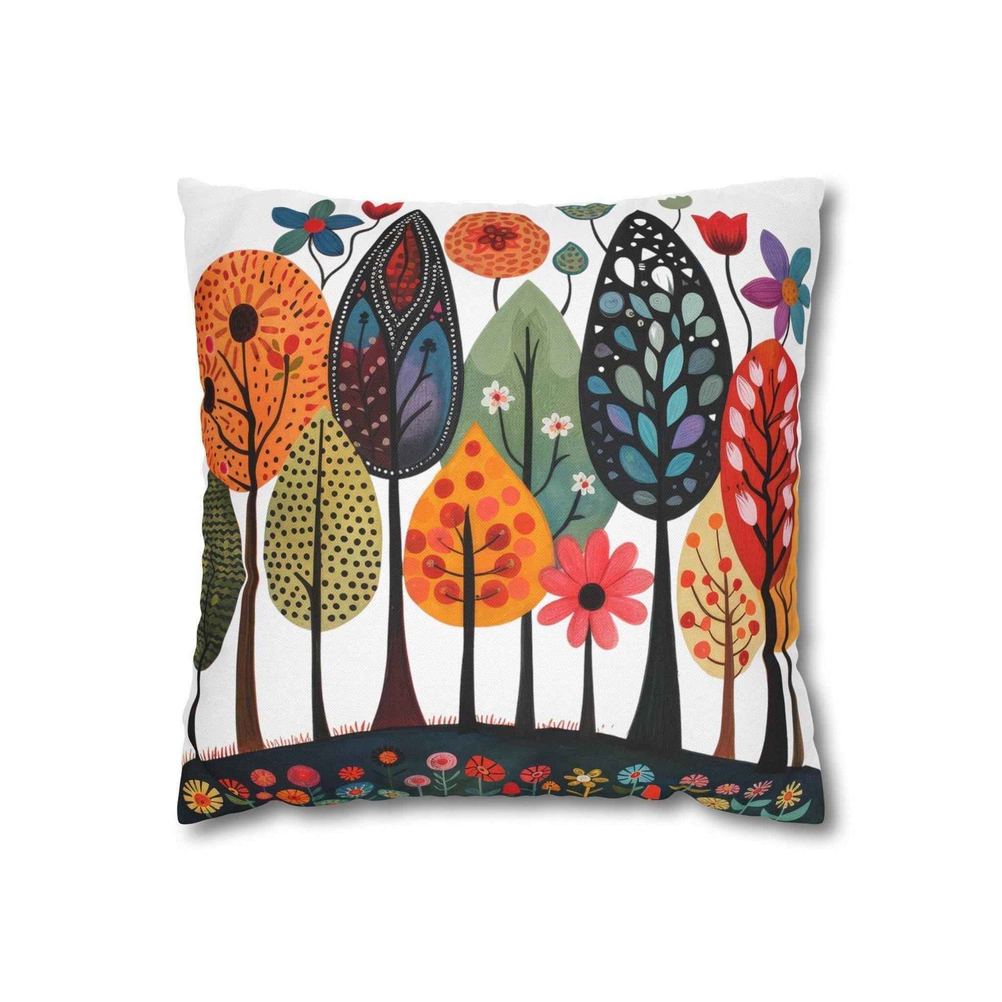 Scandinavian Inspired pillow cover with woven pattern styled on a sofa or bed