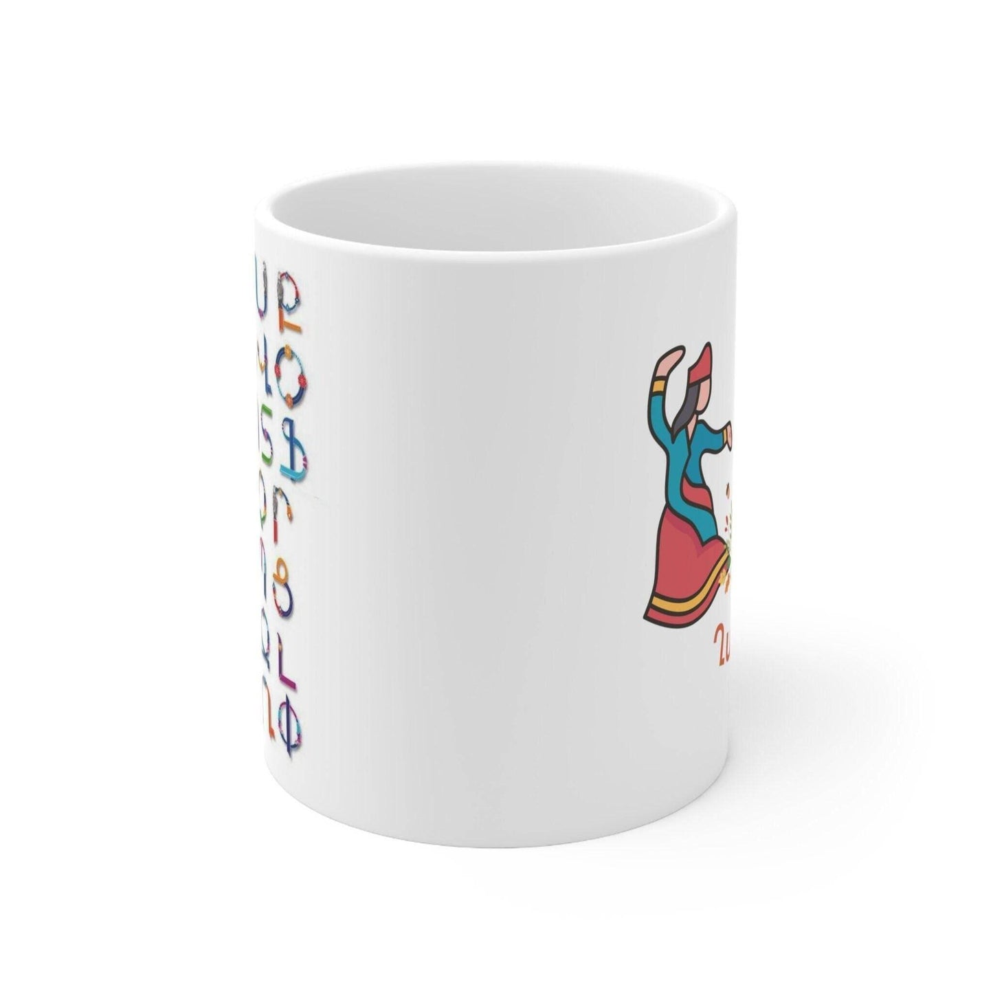 Armenian Folk Tea Cup - Artisan Ceramic Coffee Mug | Black Durable Mug - timelessbohochic.com