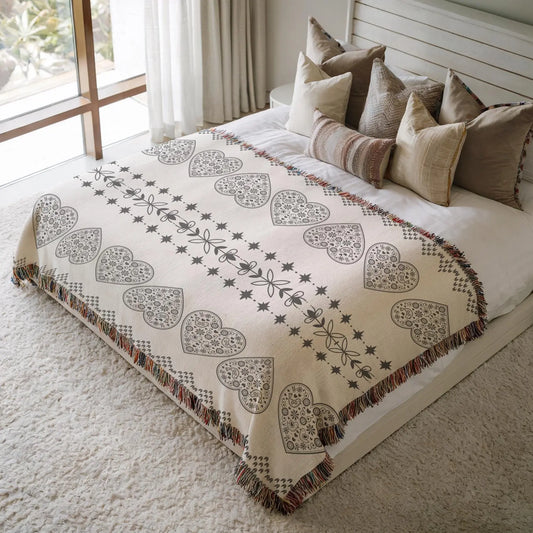 Nordic Cotton Throw | Soft Breathable Cotton Woven Blanket - Hygge Living Blanket