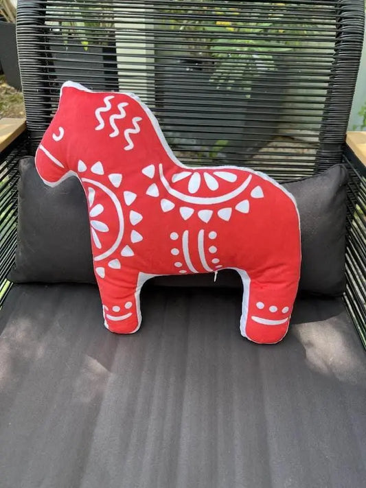 Dala Shaped Pillow - Swedish Folk Art Decor | Custom Plush Cushion | Cozy Home Accent