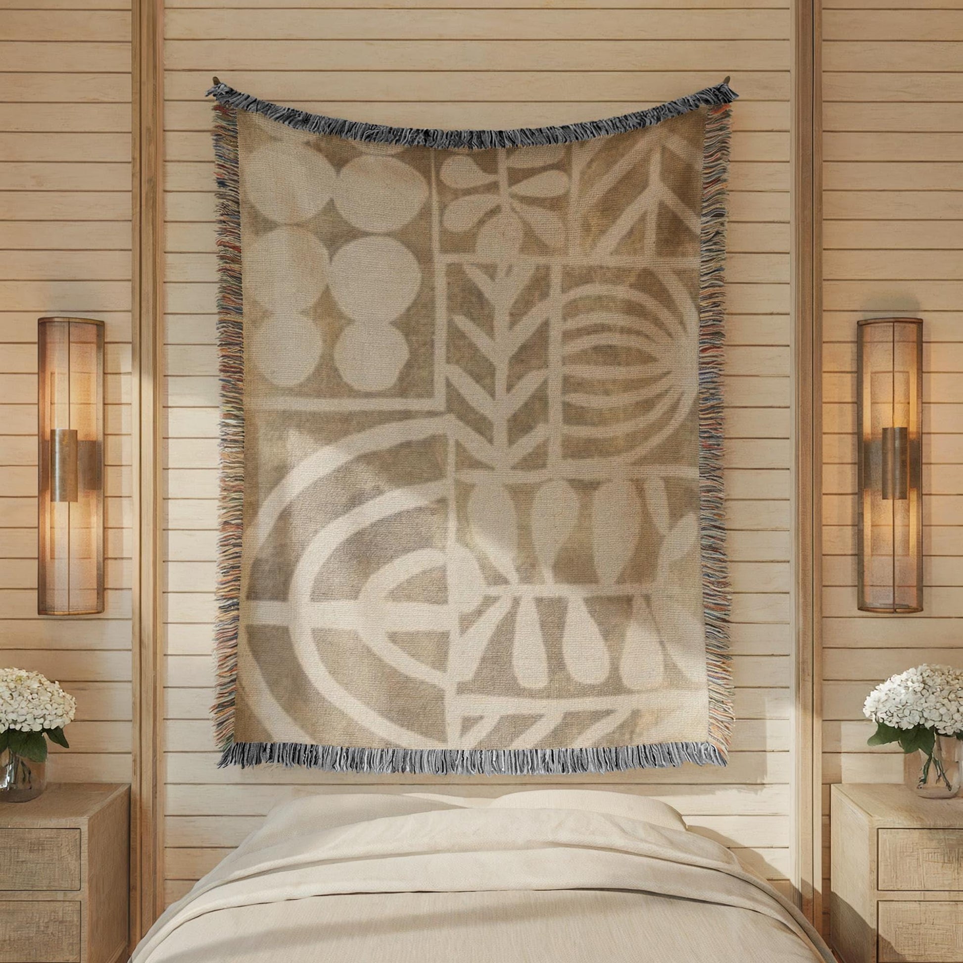 Boho Woven Blanket – Cozy Cotton Throw With Modern Pattern & Fringed Edge