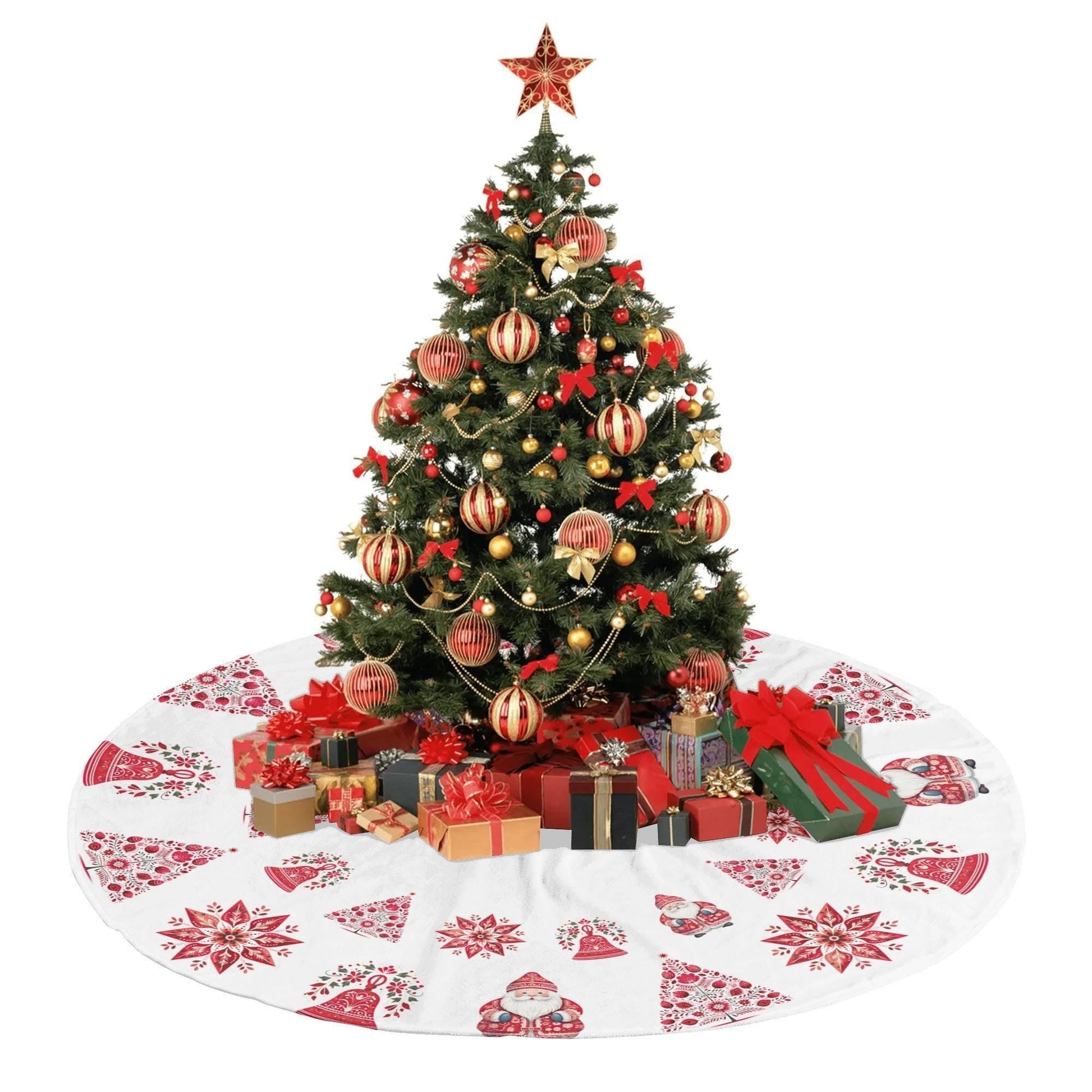 Nordic Christmas Tree Skirt – Scandinavian Holiday Decor | Cozy Fleece Skirt