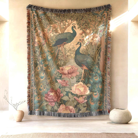 Modern Geometric woven blanket with geometric pattern styled for layered home decor