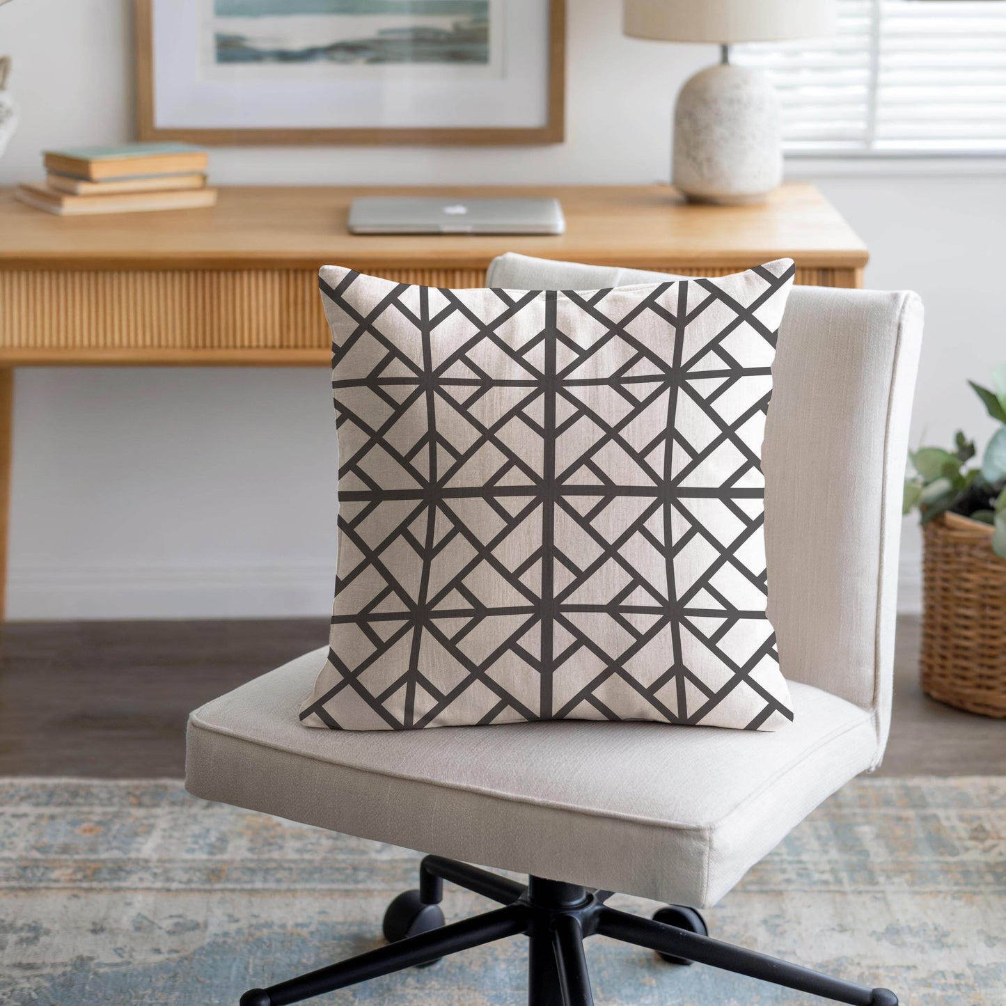 Modern Throw Pillow – Geometric Pattern Cushion | Minimalist Home Decor, Soft Cotton Blend - timelessbohochic.com
