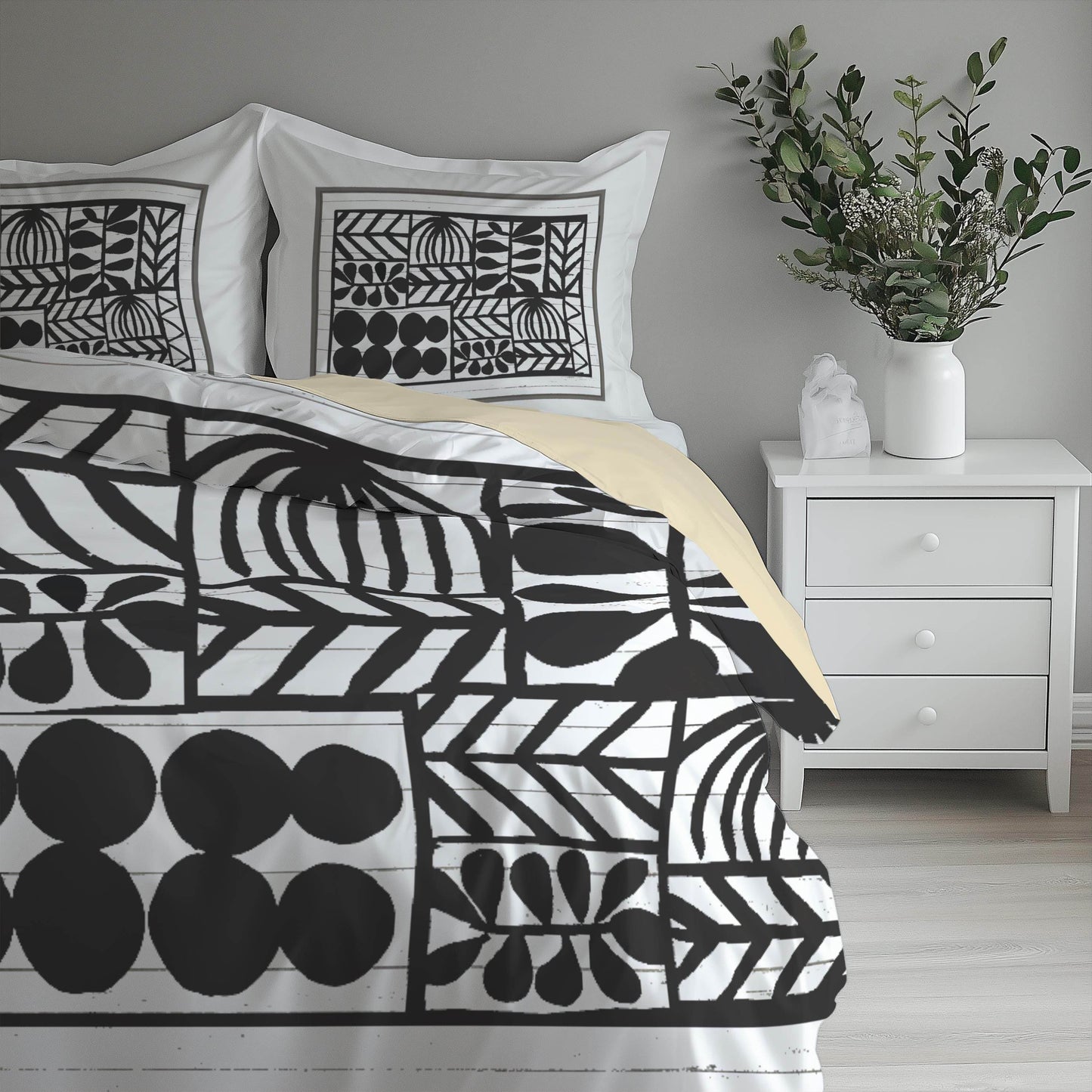 Modern Bedding Set - Geometric Duvet Cover with Zipper Closure & Stylish Pillowcases - timelessbohochic.com
