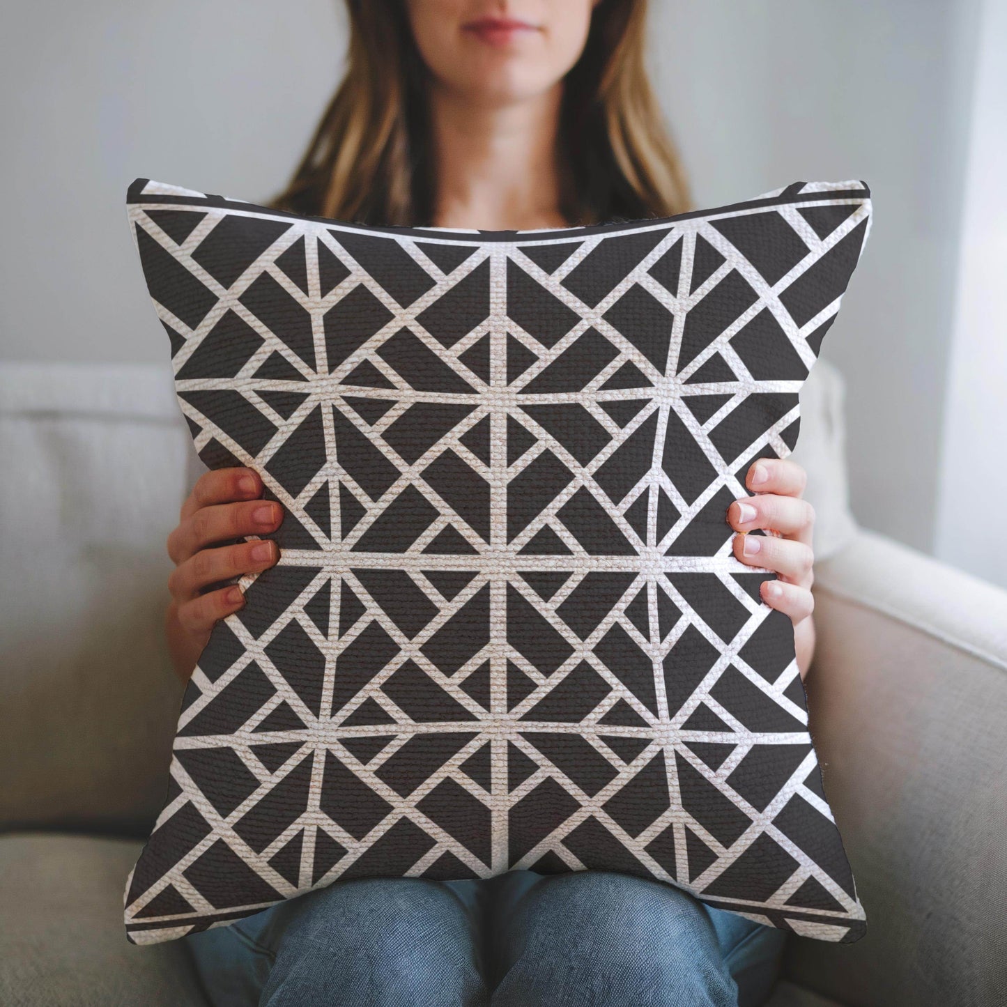 Modern Throw Pillow - Geometric Pattern Cushion | Double Sided Cotton Sofa Cushion - timelessbohochic.com