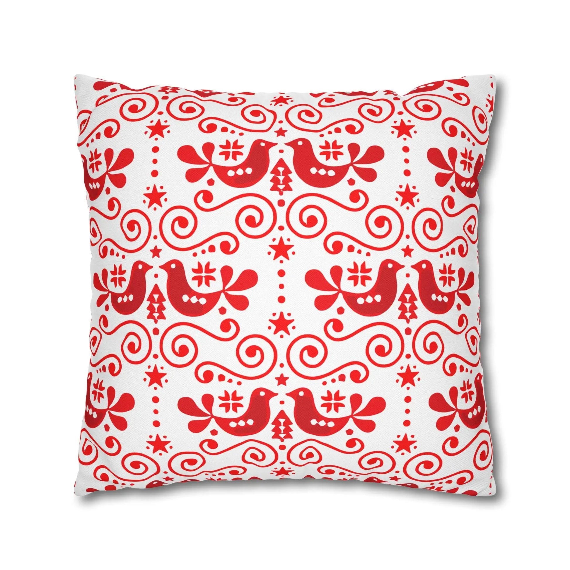 Swedish Folk Art Pillowcase – Scandinavian Throw Pillow Cover | Two-Sided Cushion