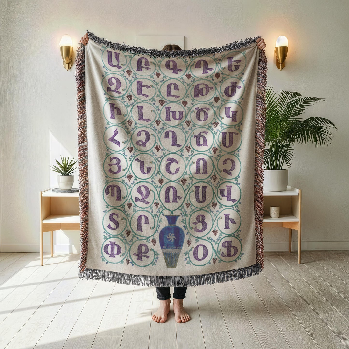 Armenian Alphabet Woven Wall Tapestry — Housewarming