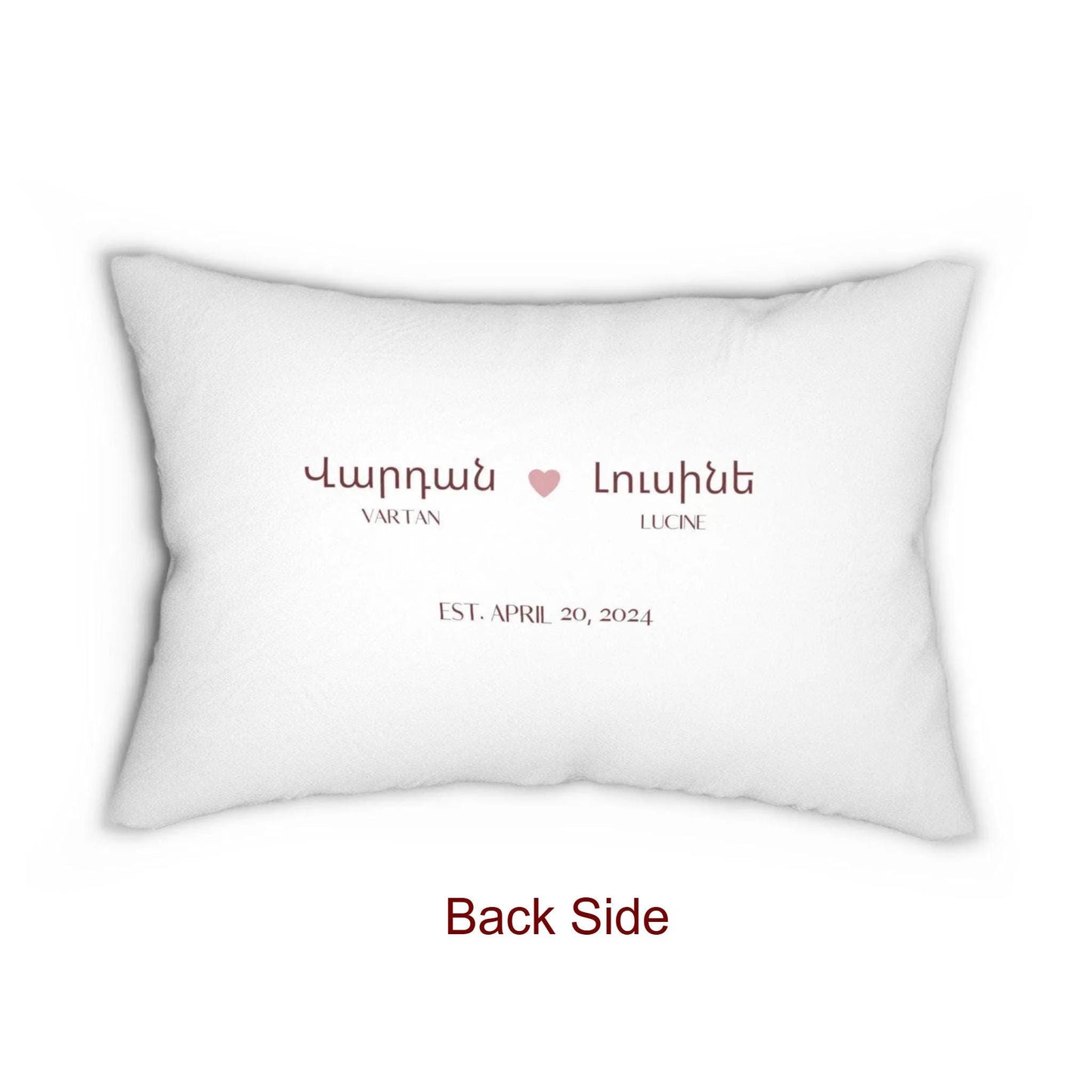 Armenian Personalised Pomegranate Lumbar Pillow Cover – Wedding Keepsake