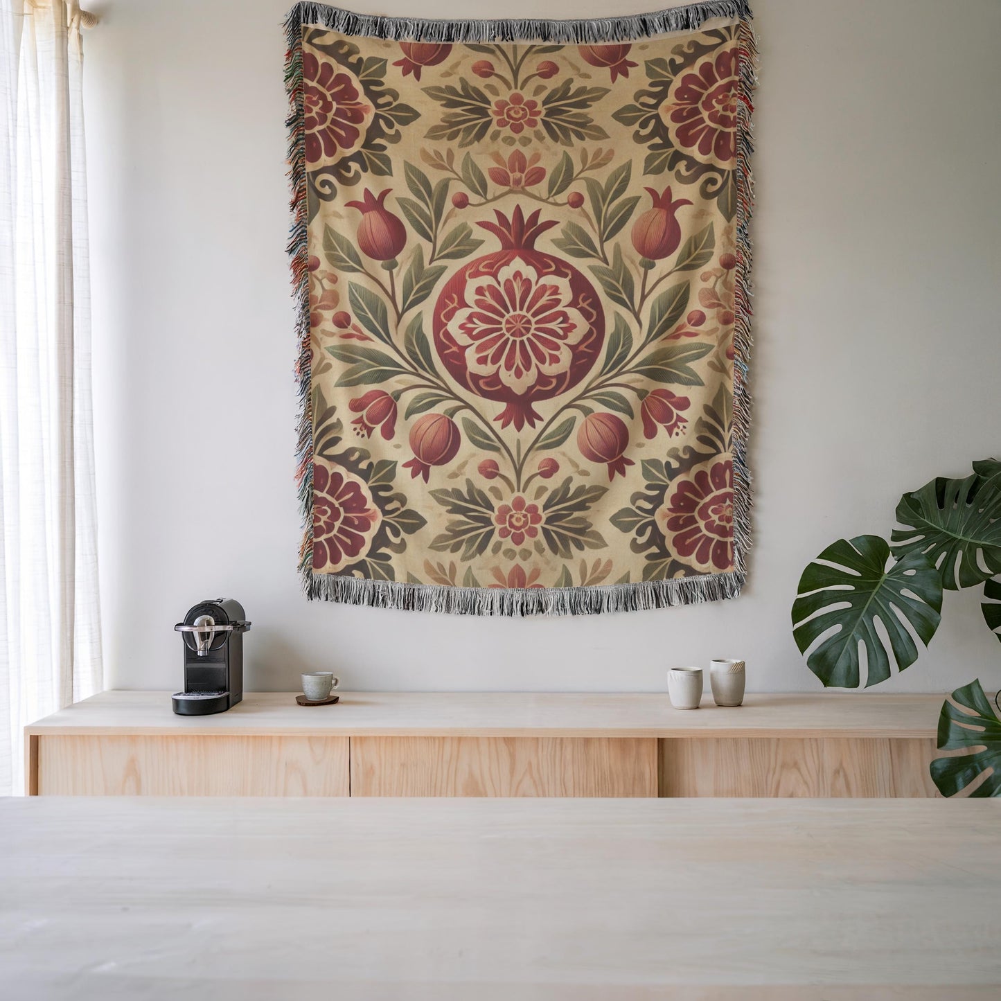 Armenian Pomegranate Woven Cotton Blanket — Christmas
