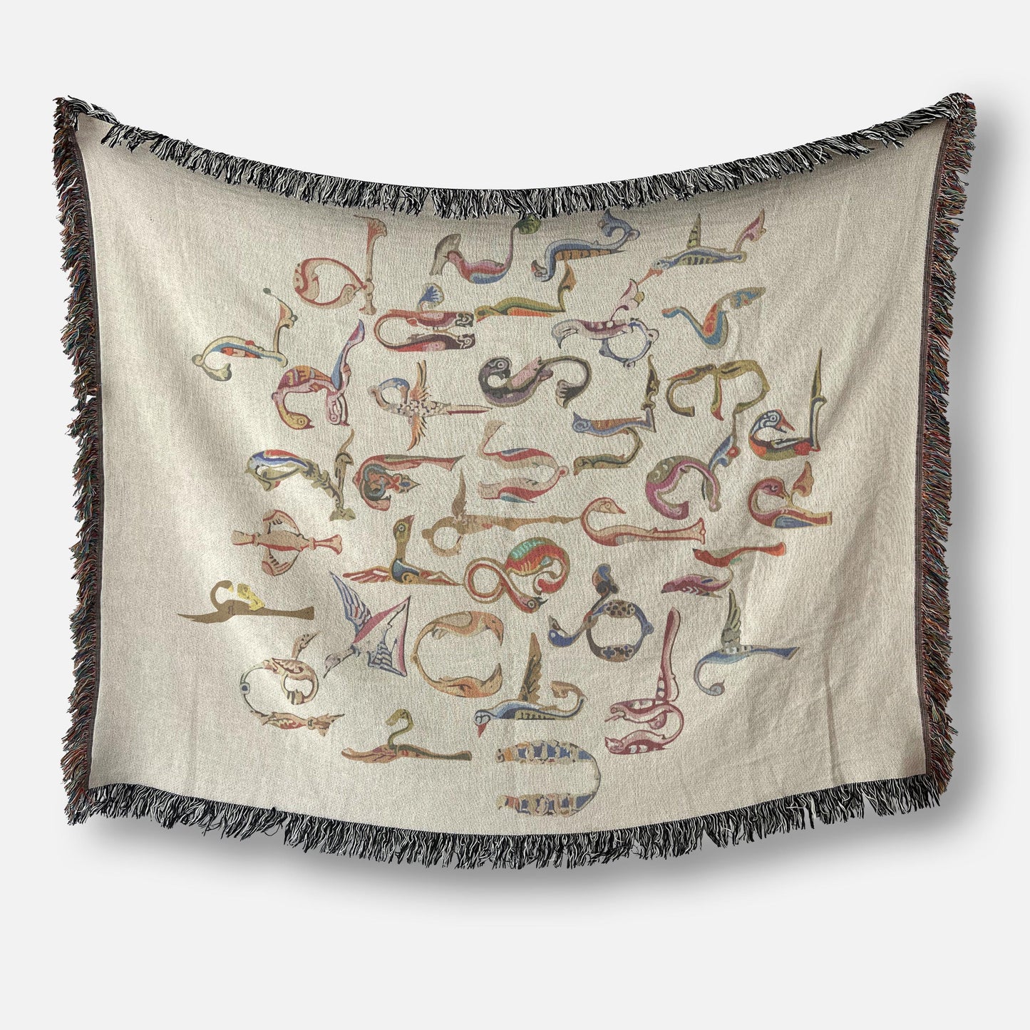 Armenian Alphabet Woven Cotton Blanket — Heritage gift