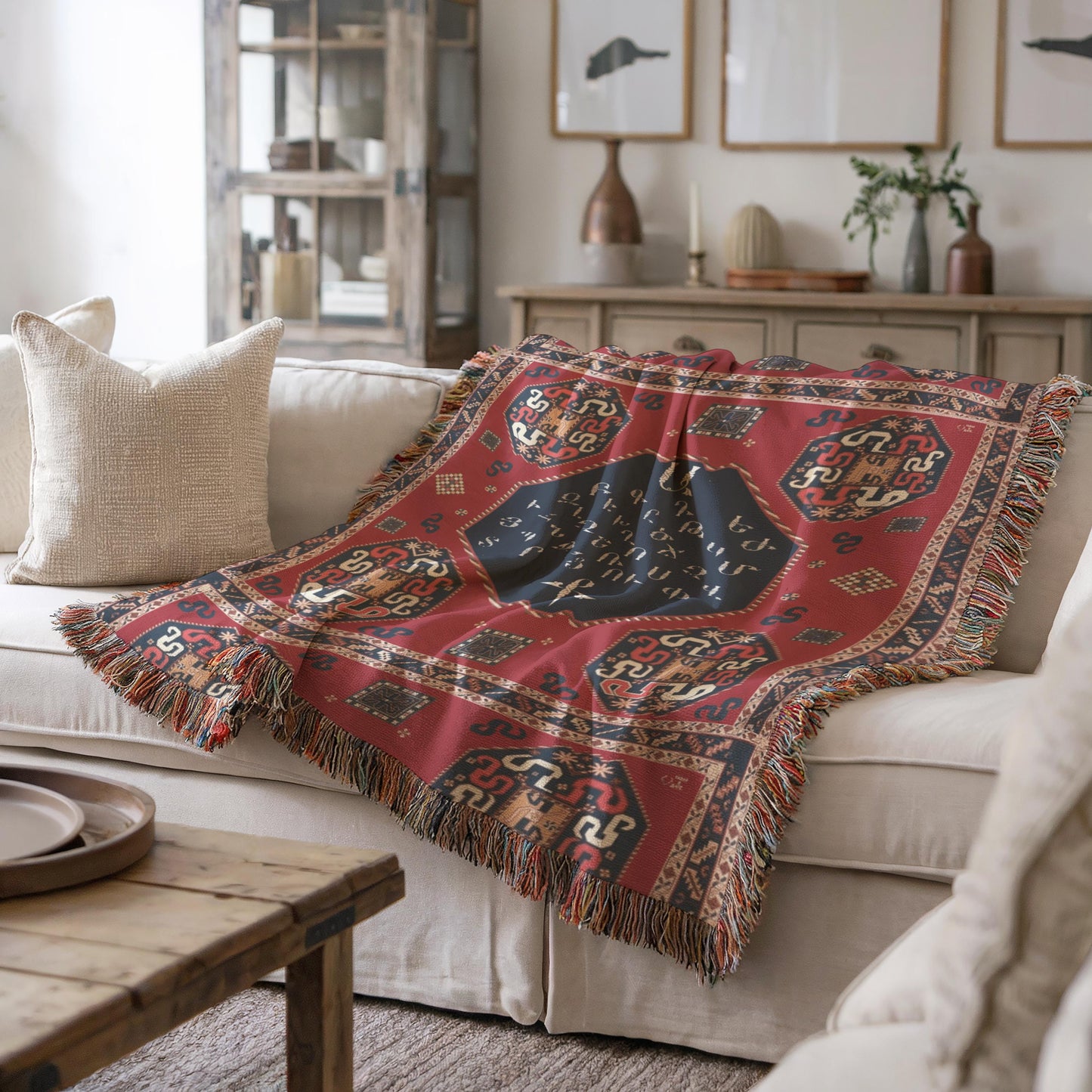 Armenian Alphabet Woven Wall Tapestry — Housewarming