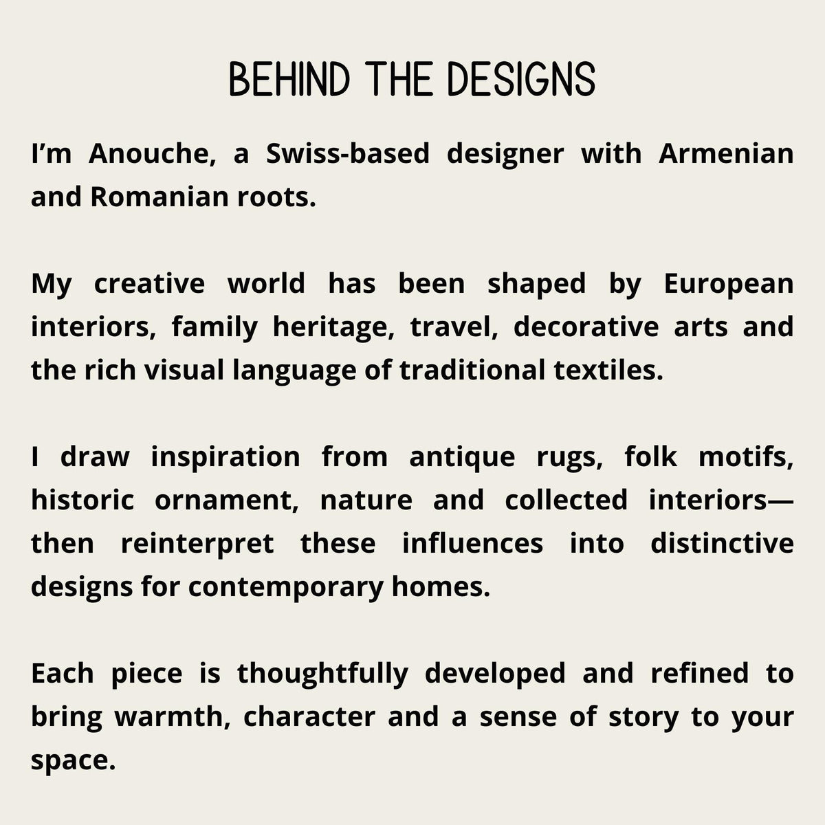 Behind the designs: Anouche, a Swiss-based designer with Armenian and Romanian roots
