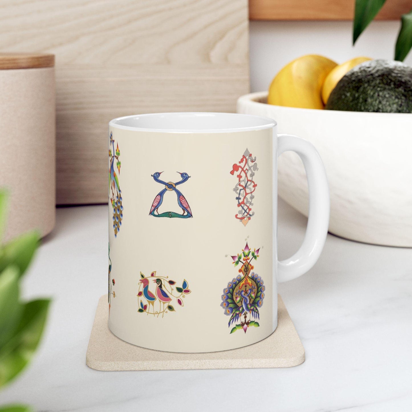 Personalized Armenia Ceramic Mug, Heritage Symbols, White Keepsake - timelessbohochic.com
