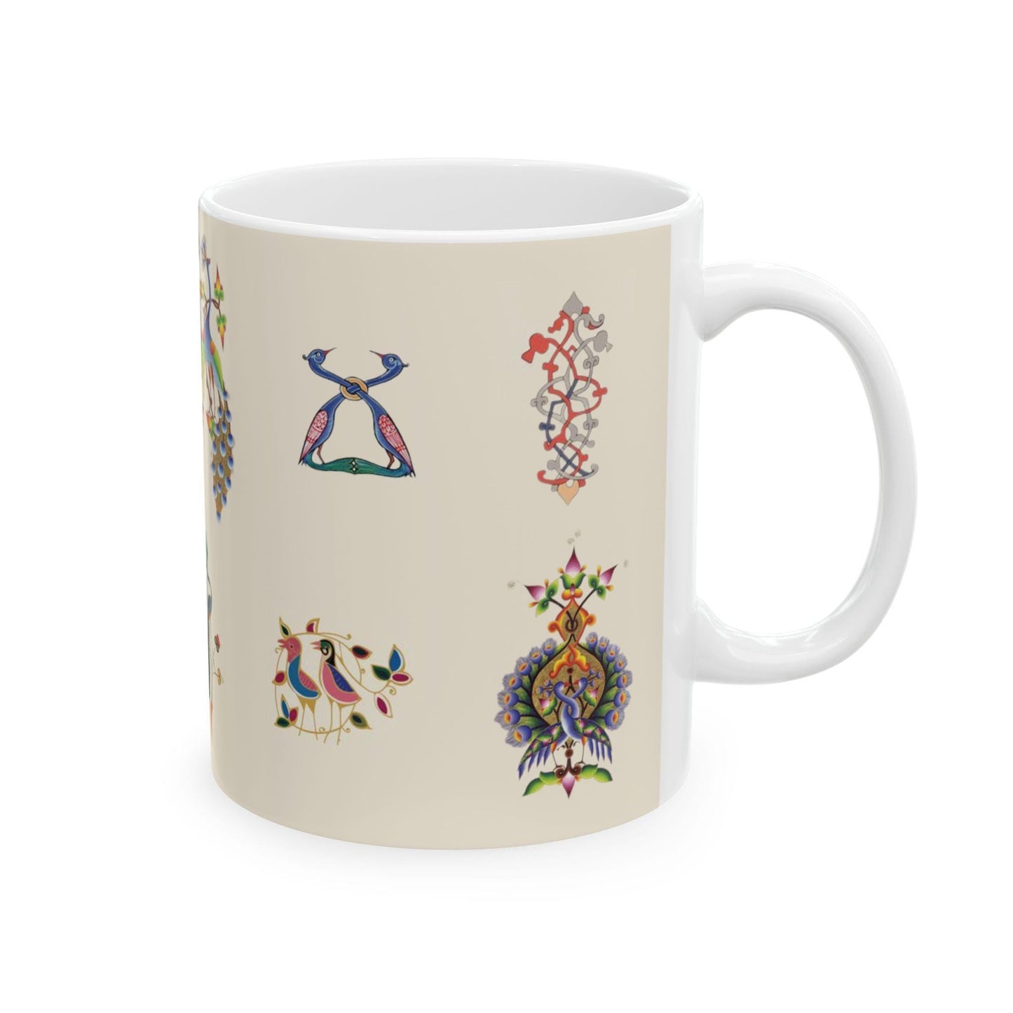 Personalized Armenia Ceramic Mug, Heritage Symbols, White Keepsake - timelessbohochic.com