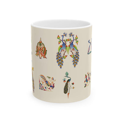 Personalized Armenia Ceramic Mug, Heritage Symbols, White Keepsake - timelessbohochic.com
