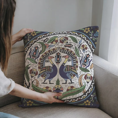 Armenian peacock throw pillow product video