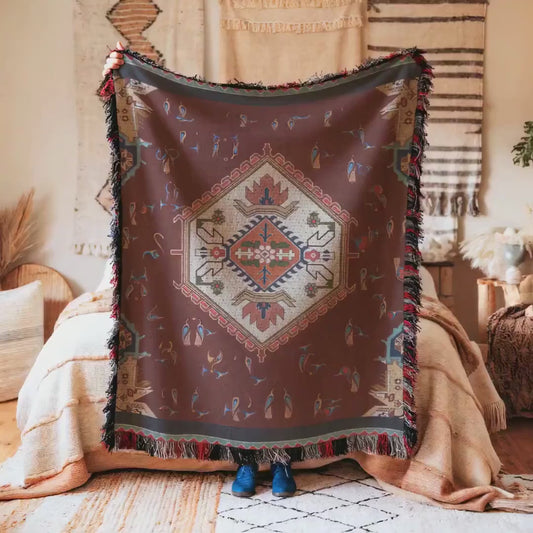 Video: Western Armenian Alphabet Woven Blanket - Housewarming Gift
