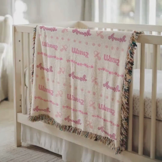 Video: Armenian Personalized Woven Baby Blanket - Christening Gift