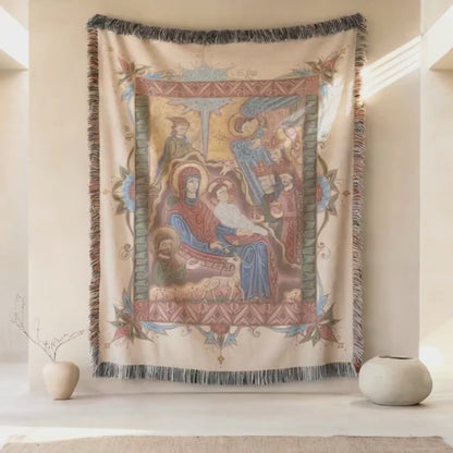Video: Nativity Armenian Woven Wall Tapestry II
